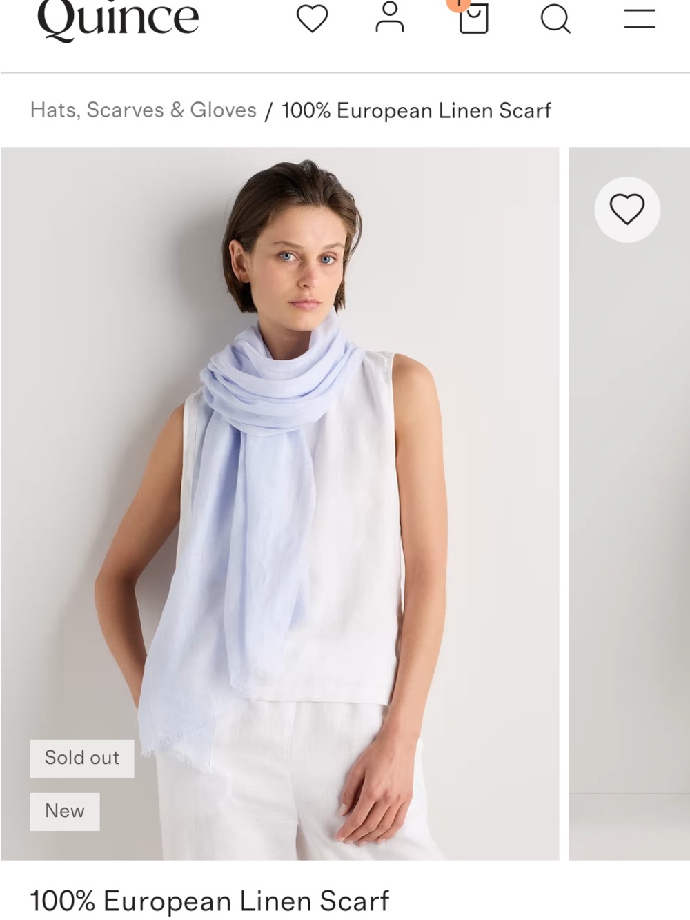 Quince Pale Blue Linen Wrap Scarf